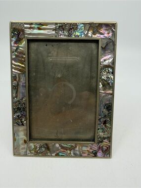 Mexican Alpaca silver With Abalone Shell Inlay Photo Frame - Iridescent Accent